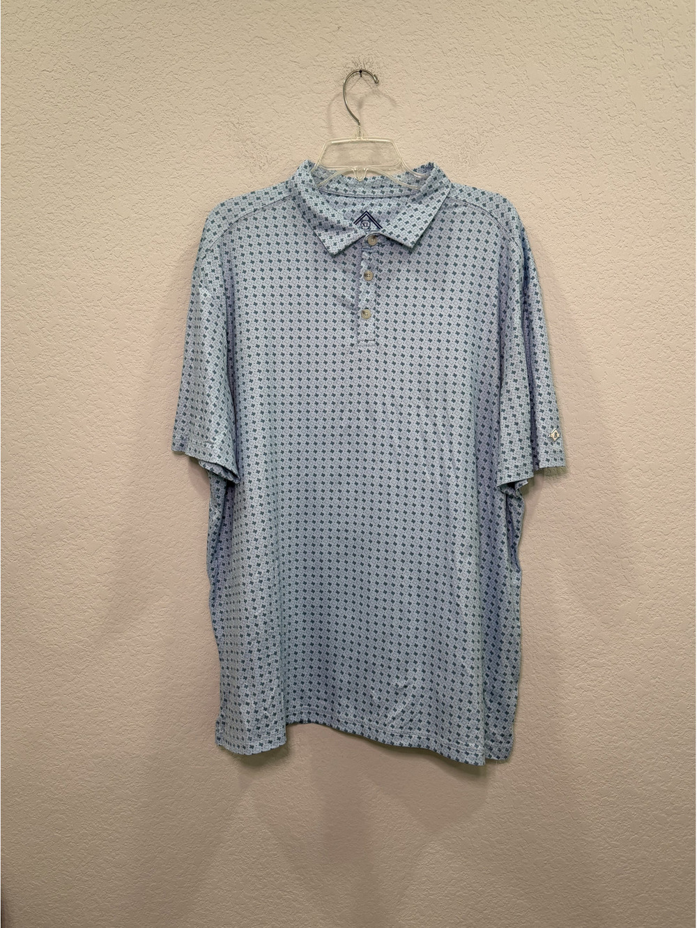 Burlebo Men's Light Blue Polo With Texas Print All Over - XL